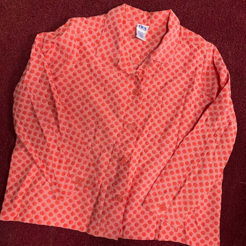 Vintage Orange Polka Dot Button Down Shirt